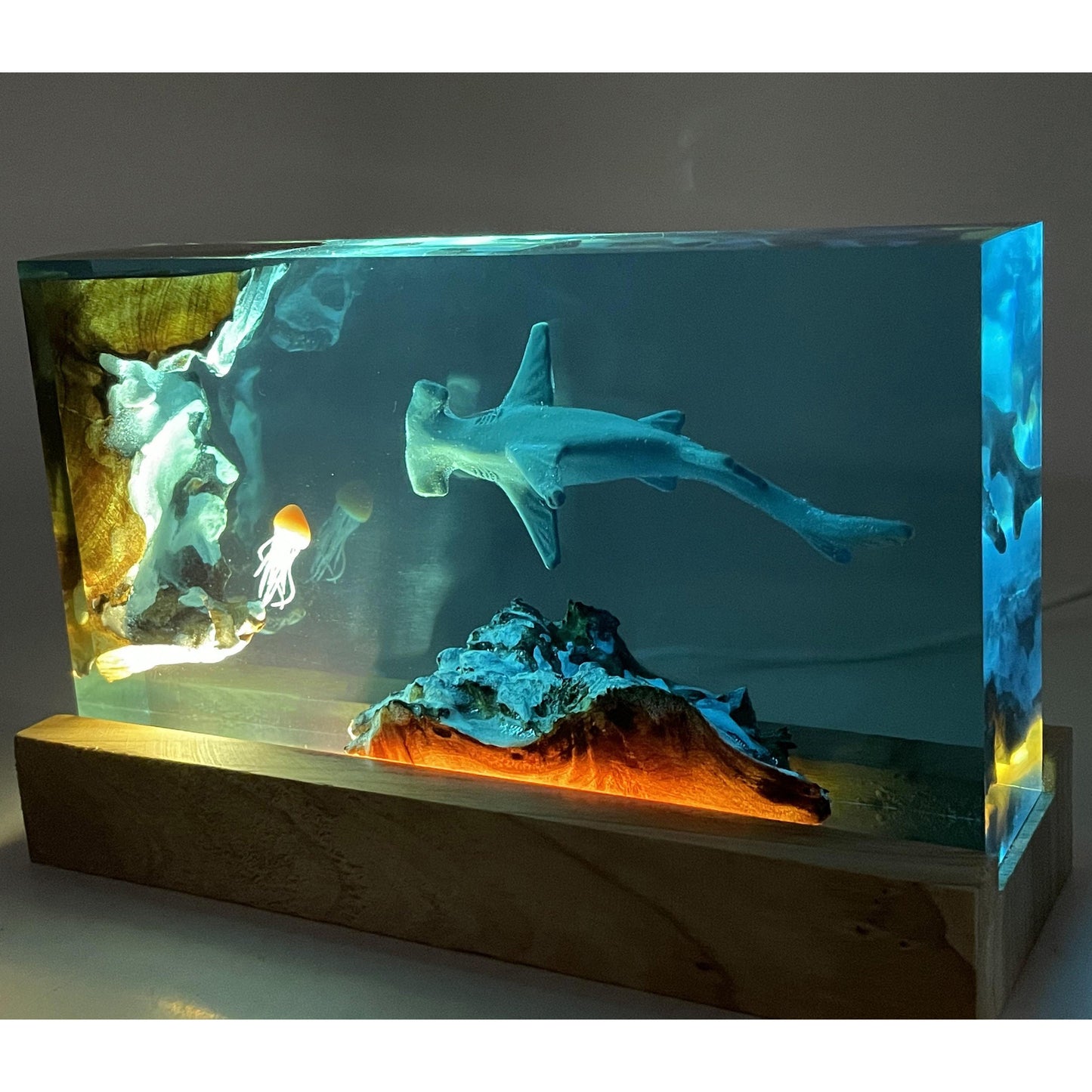Great White Shark Ocean Epoxy Lamp – LY278