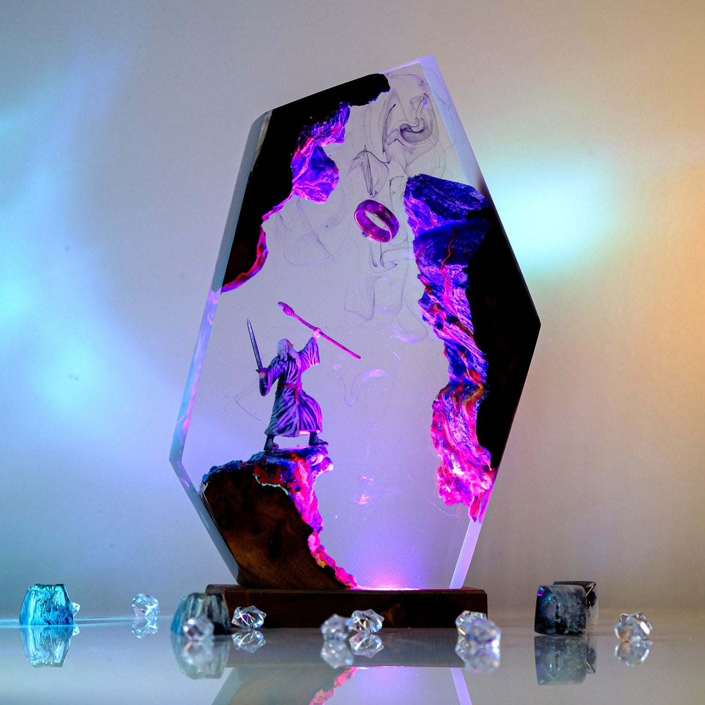 Aurora Ocean Glass Epoxy Lamp – LY452