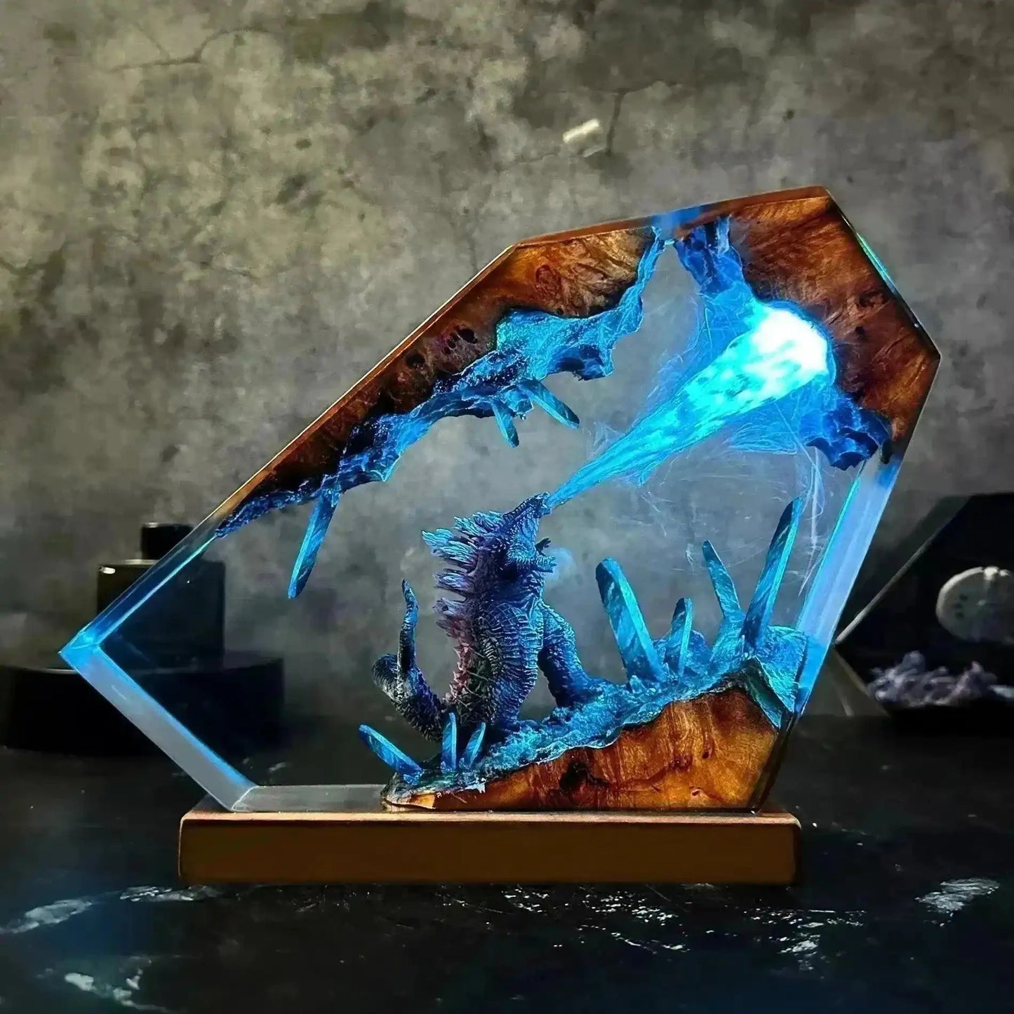 Legendary Purple Dragon Epoxy Lamp - LY152