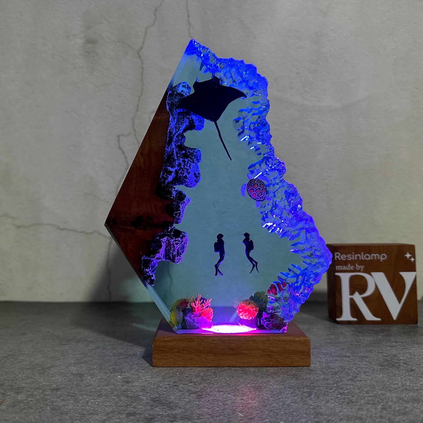 Blue Ocean Epoxy Lamp LY001-1