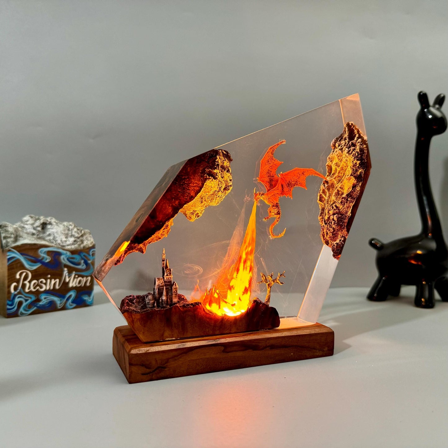 Golden Fire Dawn Epoxy Lamp – LY253