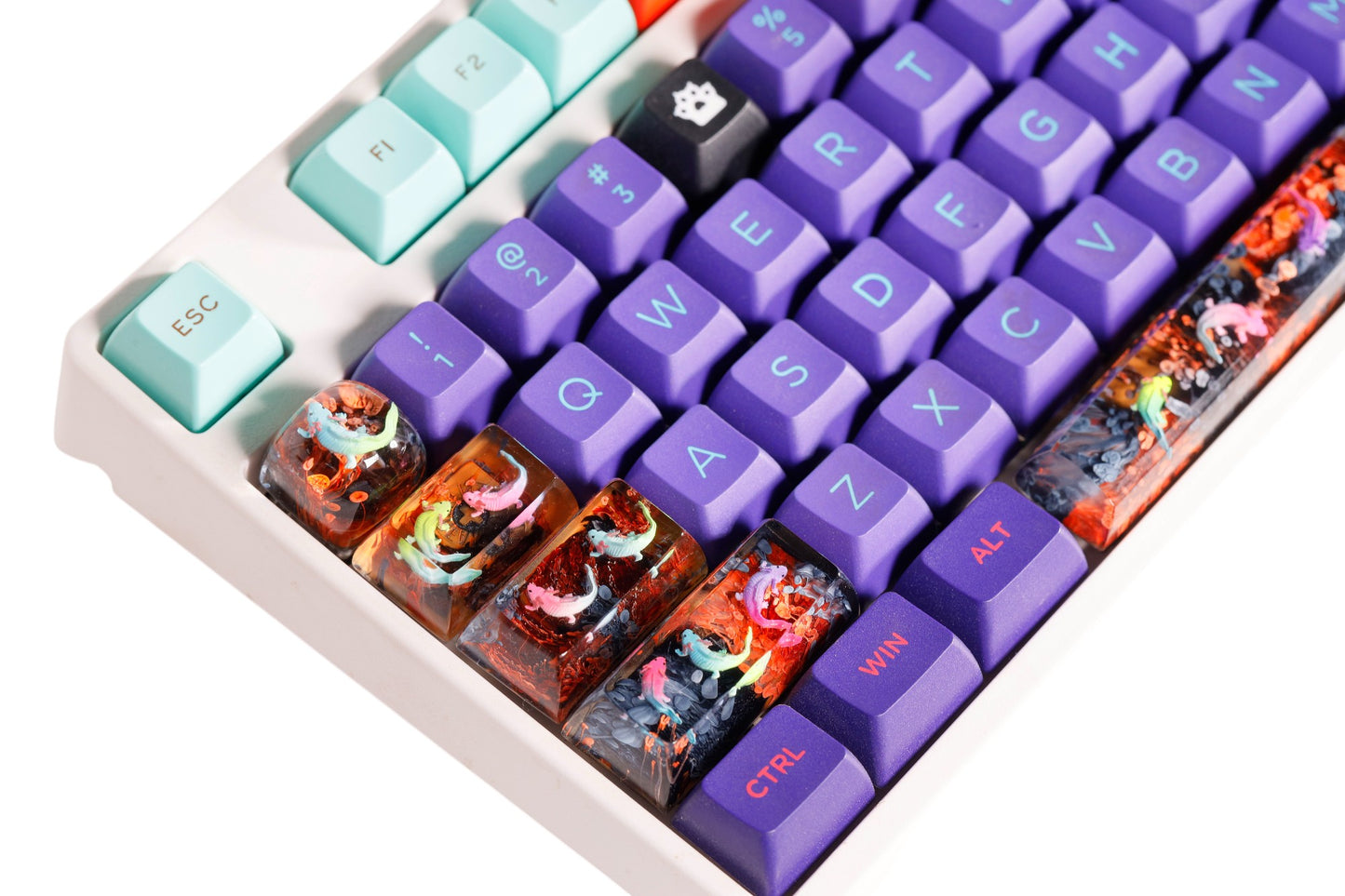 Keycap Nine Horn Fish Orange Black Base 1U