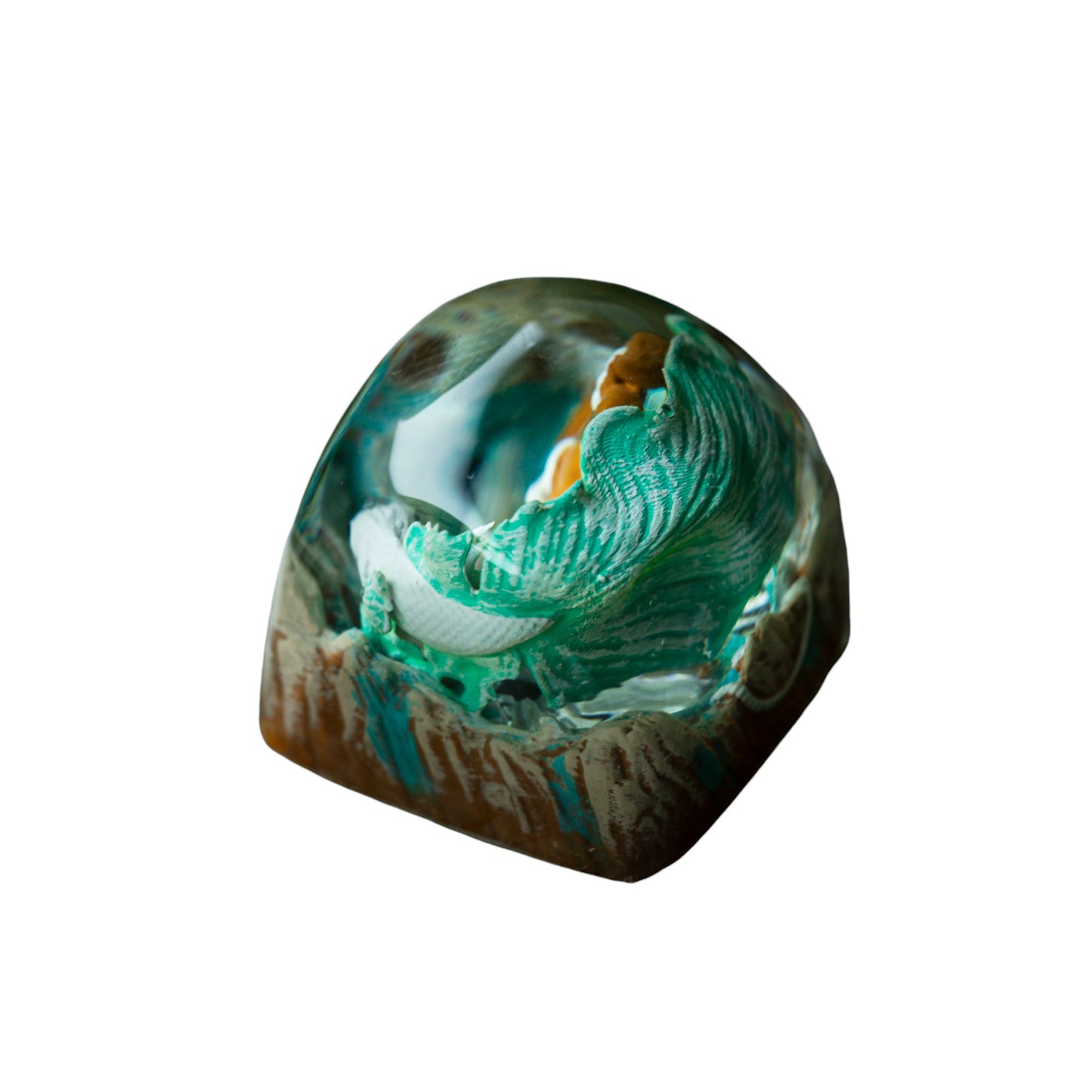 Keycap Koi Fish White Jade Blue New | Artisan Keycap