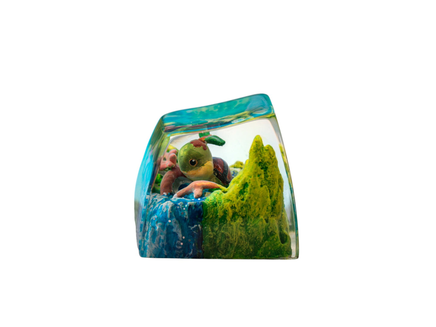 Keycap Turtwig Grass Flower Waterfall | Artisan Mechanical Keycap