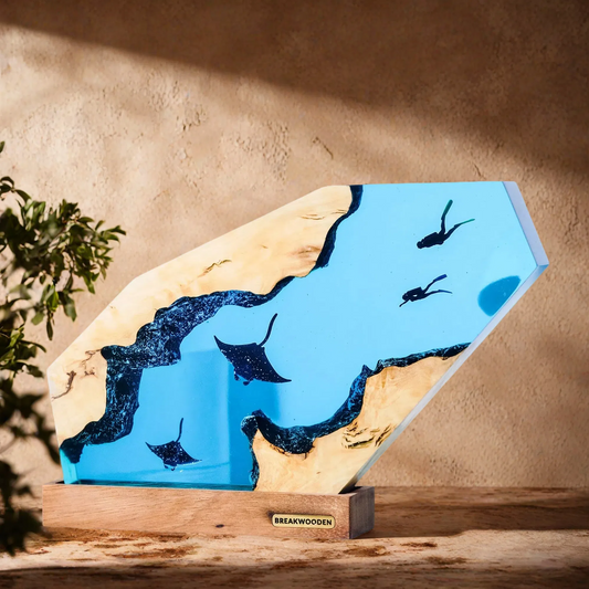 Mermaid & Coral Reef Resin Lamp – Ocean Fantasy Glow Edition – Night Light