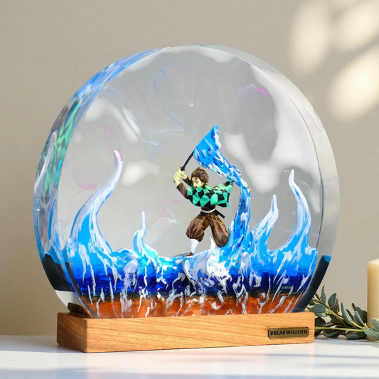 Ocean Diorama Resin Lamp – Tanjiro Water Edition – Ocean Night Light