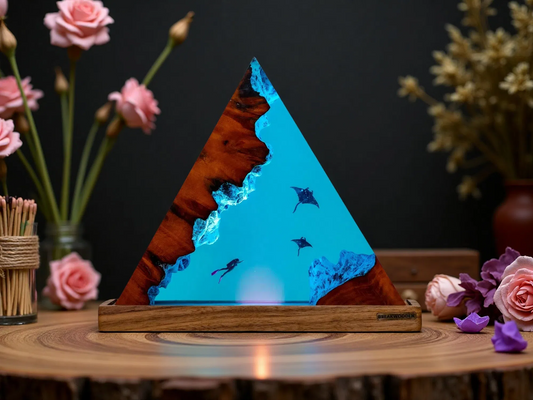 Mermaid & Coral Reef Resin Lamp – Mystical Siren Edition – Ocean Night Light