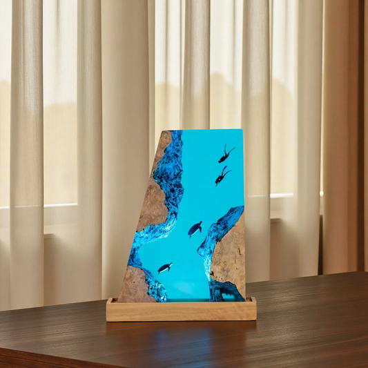 Turtle Resin Lamp – Compact CF Edition – Ocean Night Light
