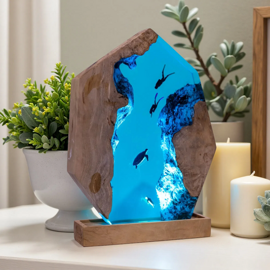 Turtle Resin Lamp – Classic CF Edition – Ocean Night Light
