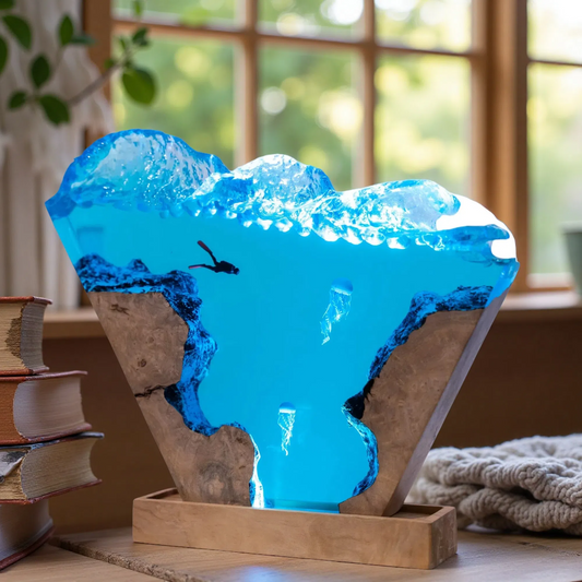 Jellyfish Resin Lamp – Deep Sea Glow