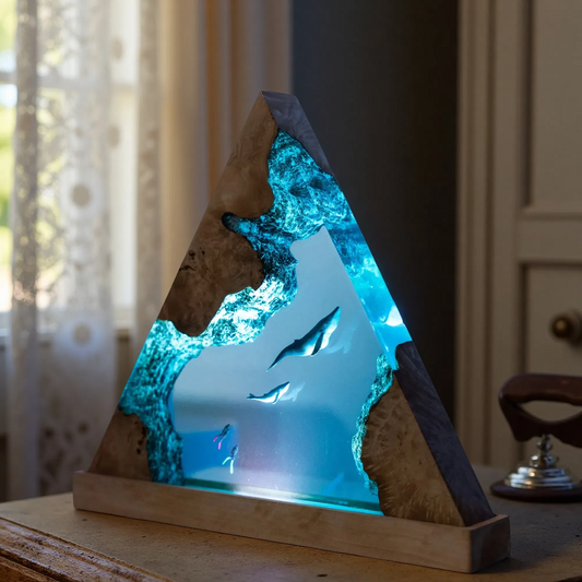 Whale Resin Lamp – Whale Design CF (ĐTG) – Ocean Night Light