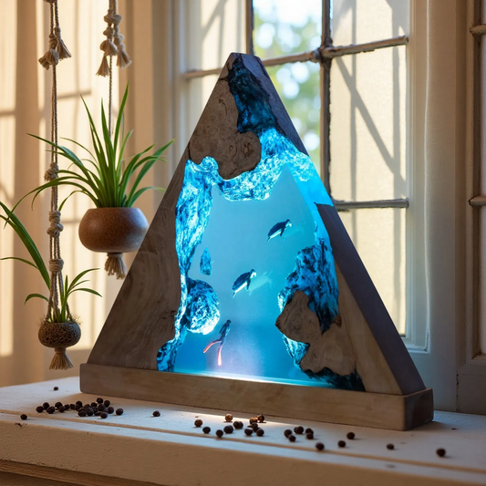 Turtle Resin Lamp – Artisan CF Edition – Ocean Night Light