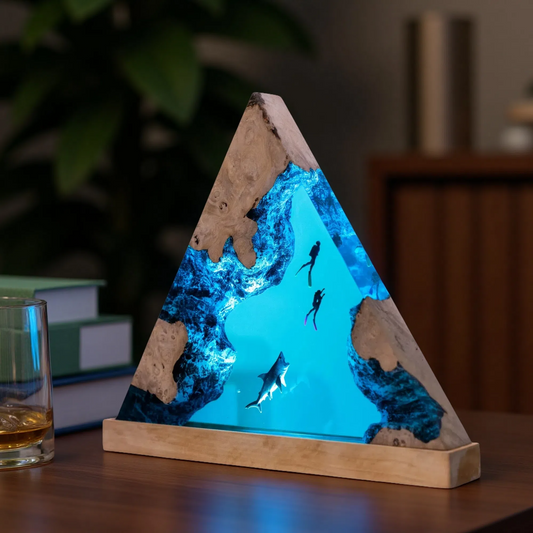 Scuba Diver & Shark Wrist Rest – Ocean Glow Collector’s Edition