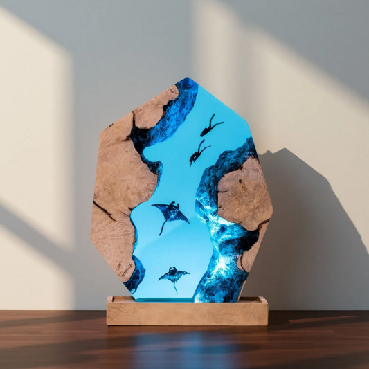 Stingray Resin Lamp – Ocean Night Light – Artisan Edition