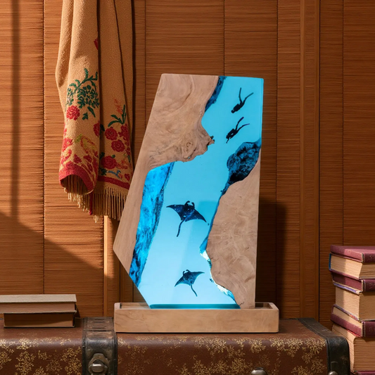 Stingray Resin Lamp – Ocean Night Light – Contemporary Edition