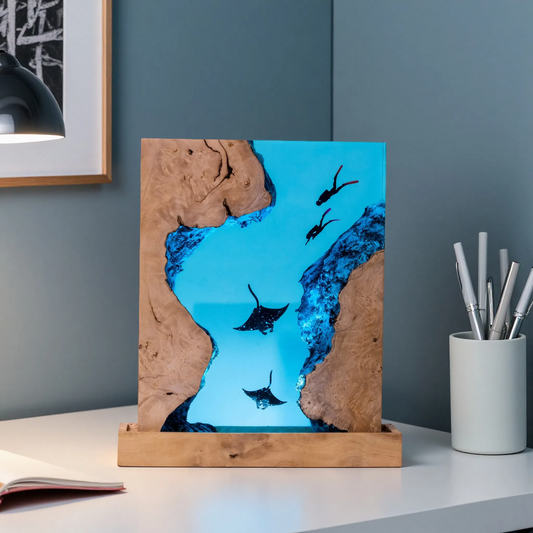 Stingray Resin Lamp – Ocean Night Light – Modern Edition