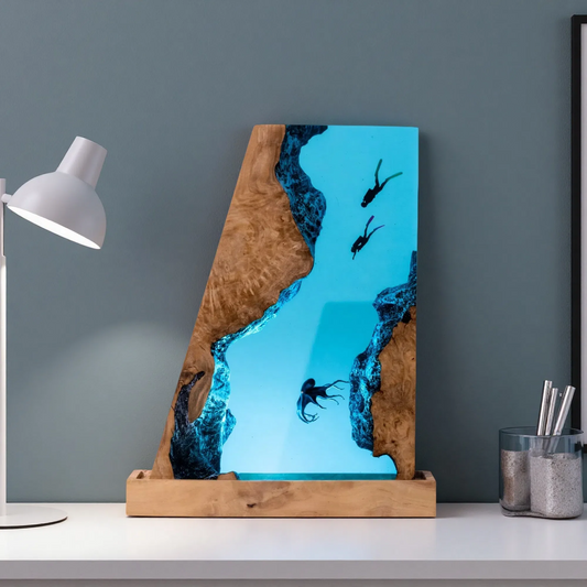 Scuba Diver & Octopus Wrist Rest – Coral Fantasy Glow