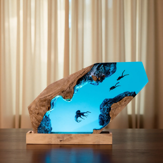 Ocean Diorama Resin Lamp – Deep Sea Octopus Edition – Ocean Night Light