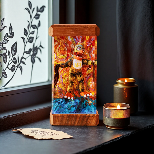 Chica FNAF Resin Lamp – Yellow Duck Grass Base Edition – Gaming Night Light