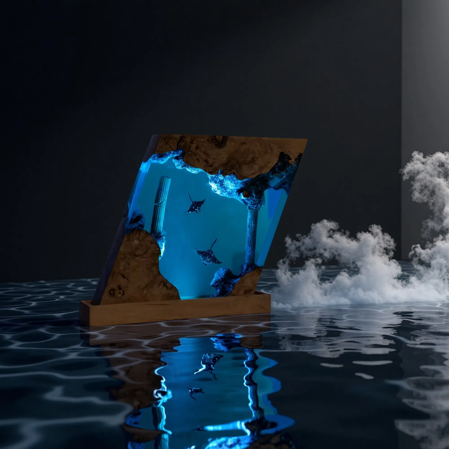 Stingray Reef Column Resin Lamp – Ocean Depths Collection