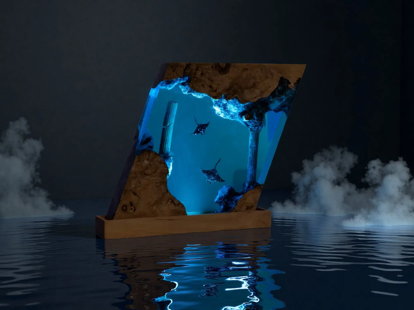 Stingray Reef Column Resin Lamp – Ocean Depths Collection