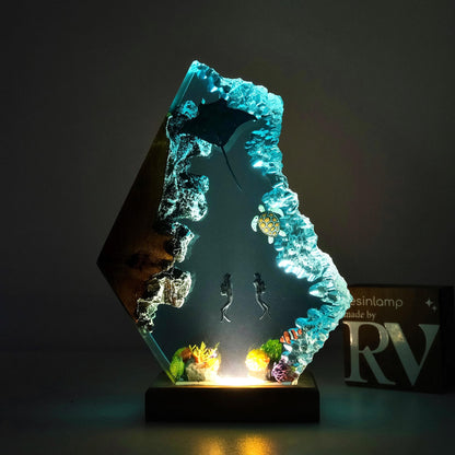 Blue Ocean Epoxy Lamp LY001-1