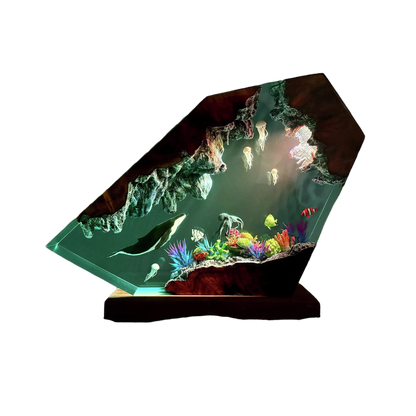 Deep Blue Starry Night Epoxy Lamp – LY076