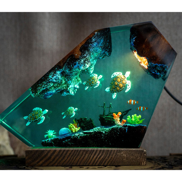 Emerald Ocean Coral Reef Epoxy Lamp – LY187