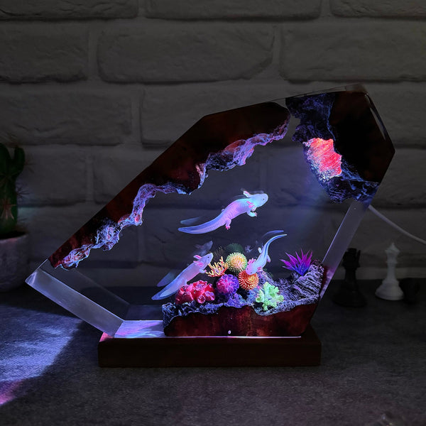 Glowing Aquarium Fish Epoxy Resin Lamp LY164