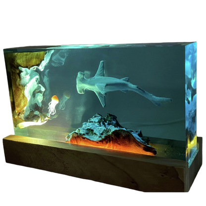Great White Shark Ocean Epoxy Lamp – LY278