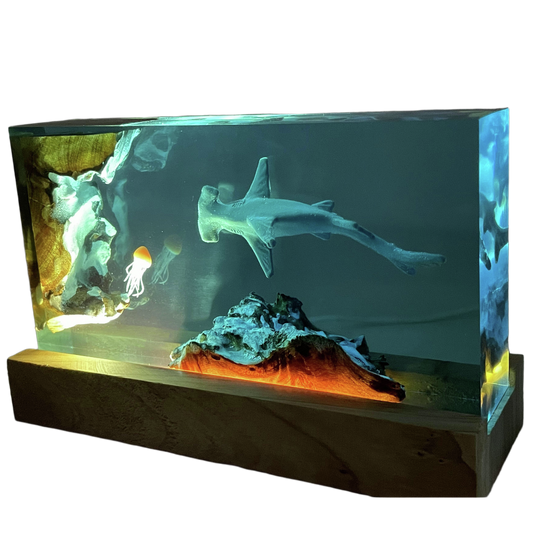 Great White Shark Ocean Epoxy Lamp – LY278
