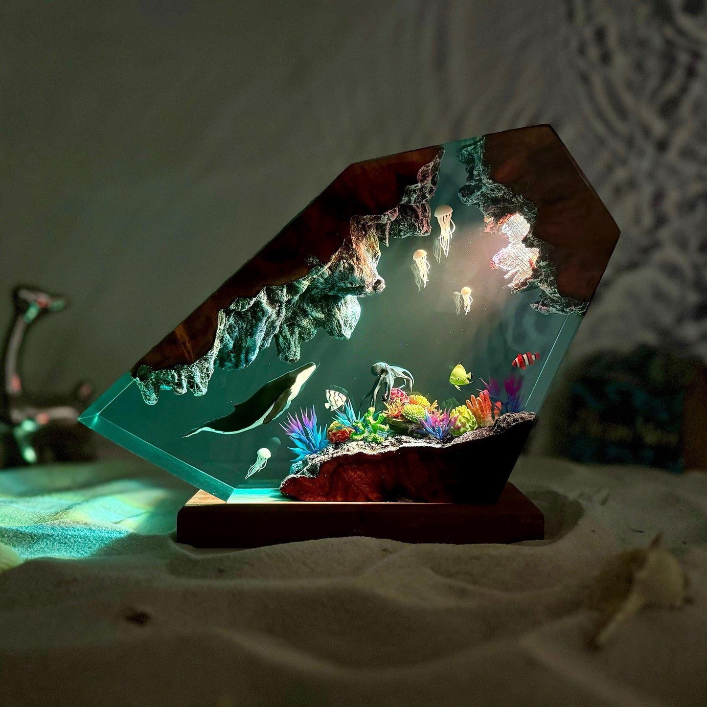 Deep Blue Starry Night Epoxy Lamp – LY076