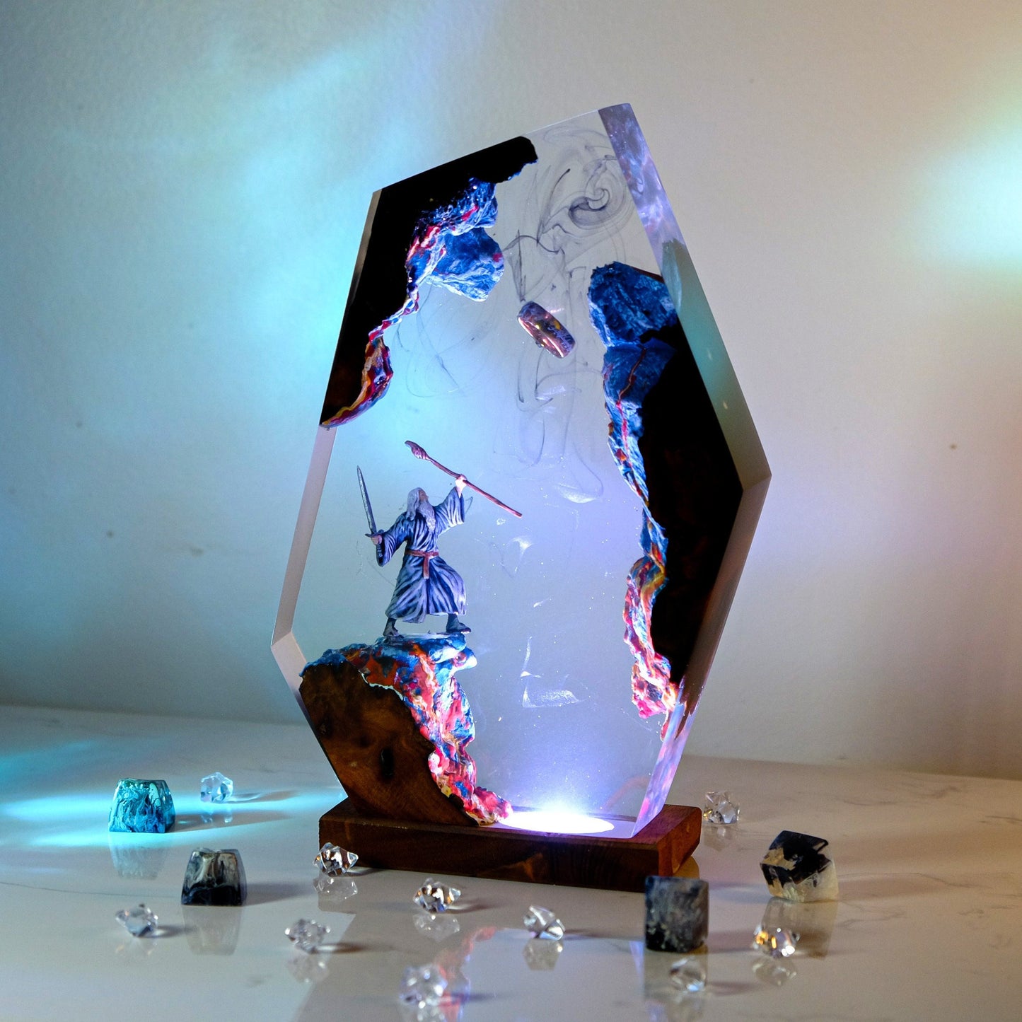 Aurora Ocean Glass Epoxy Lamp – LY452