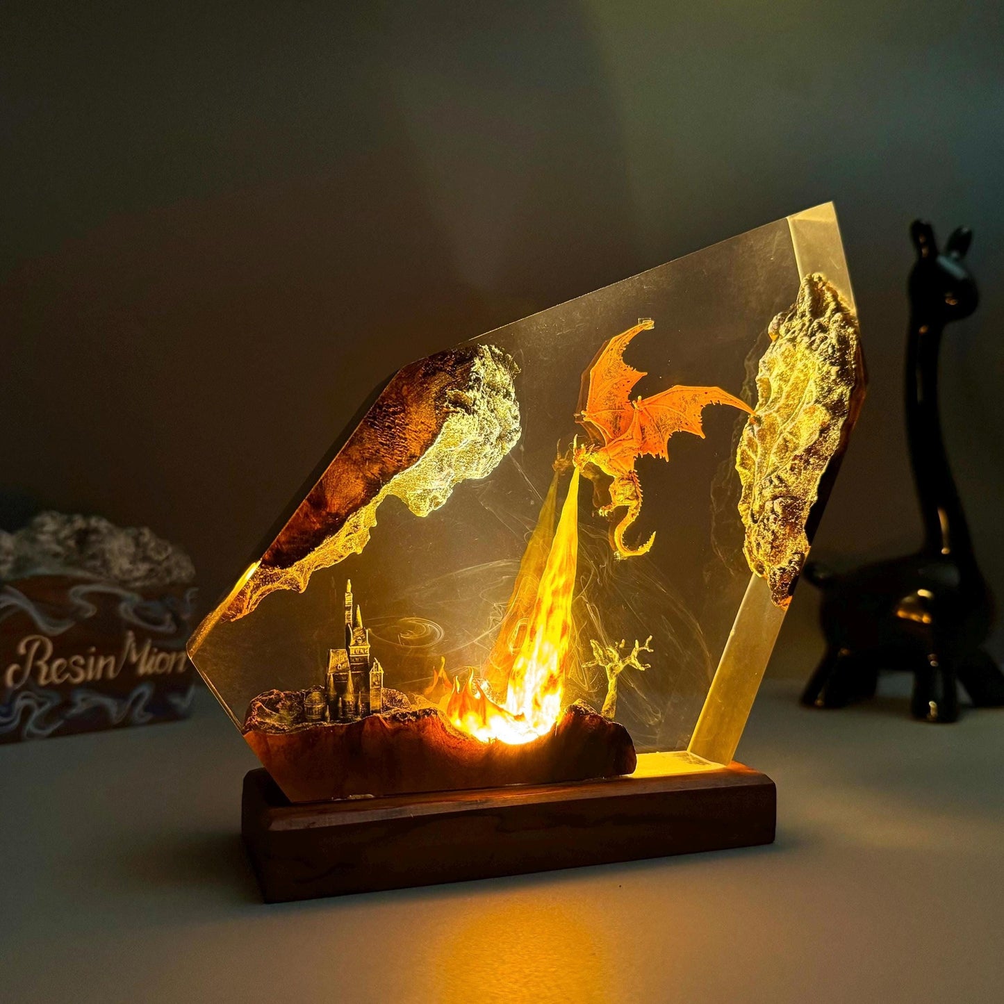 Golden Fire Dawn Epoxy Lamp – LY253