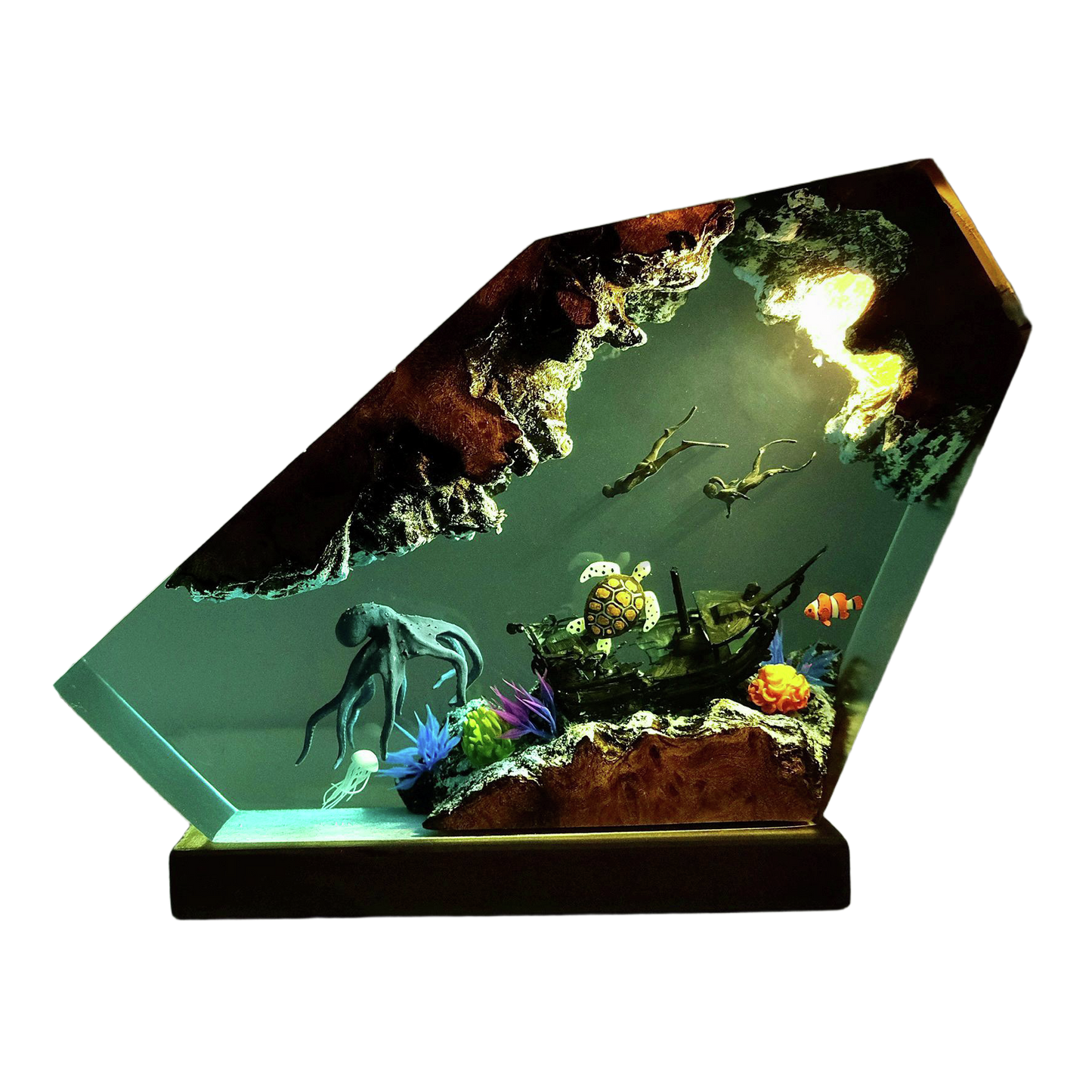 Blue Glow Tropical Fish Ocean Epoxy Lamp – LY249