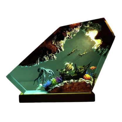 Blue Glow Tropical Fish Ocean Epoxy Lamp – LY249