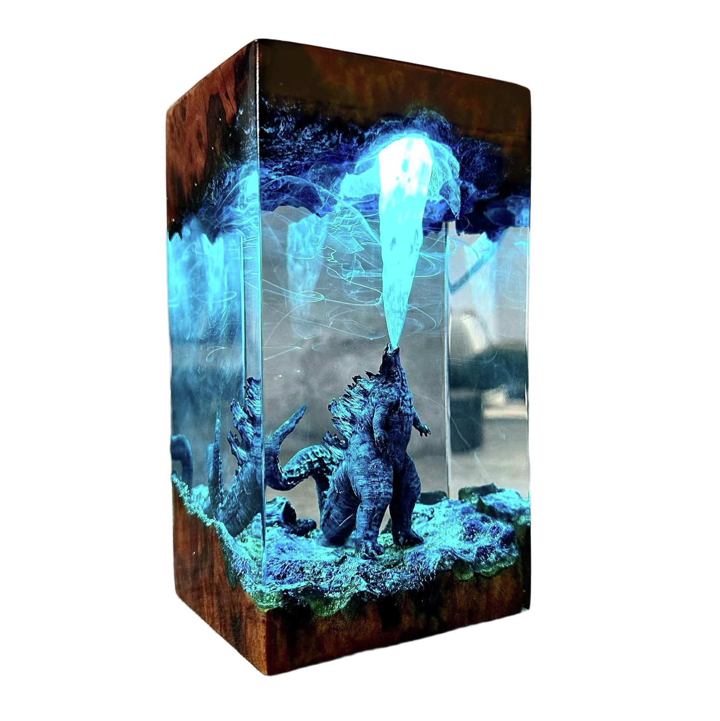 Icy Blue Dragon Sea Pillar Epoxy Lamp – LY162
