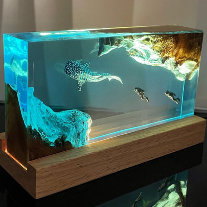 Blue Whale Ocean Epoxy Lamp - LY145