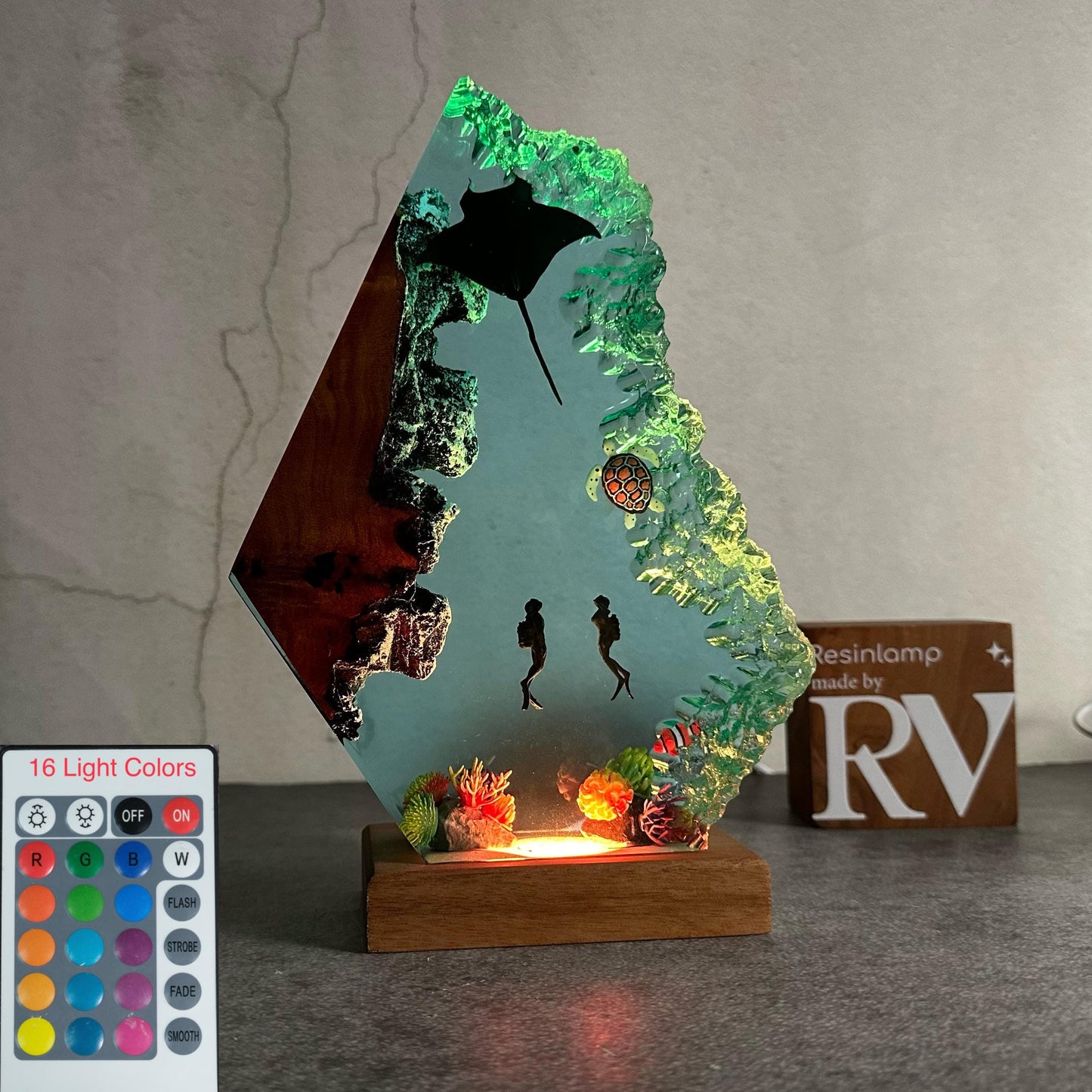 Blue Ocean Epoxy Lamp LY001-1