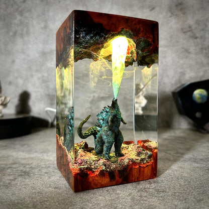 Icy Blue Dragon Sea Pillar Epoxy Lamp – LY162