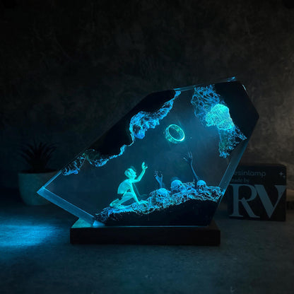 Red Snow Brown Glow Epoxy Lamp – LY167