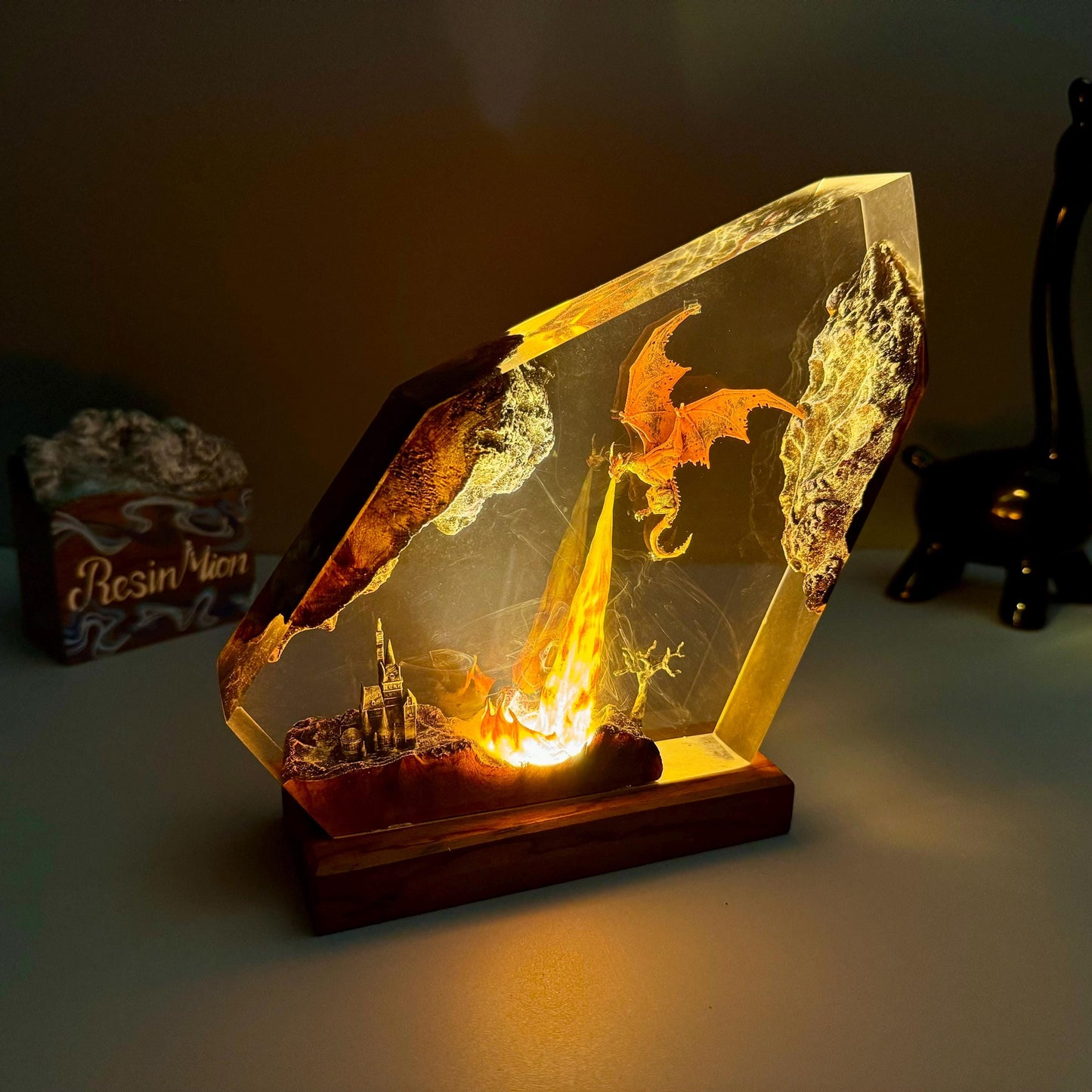 Golden Fire Dawn Epoxy Lamp – LY253
