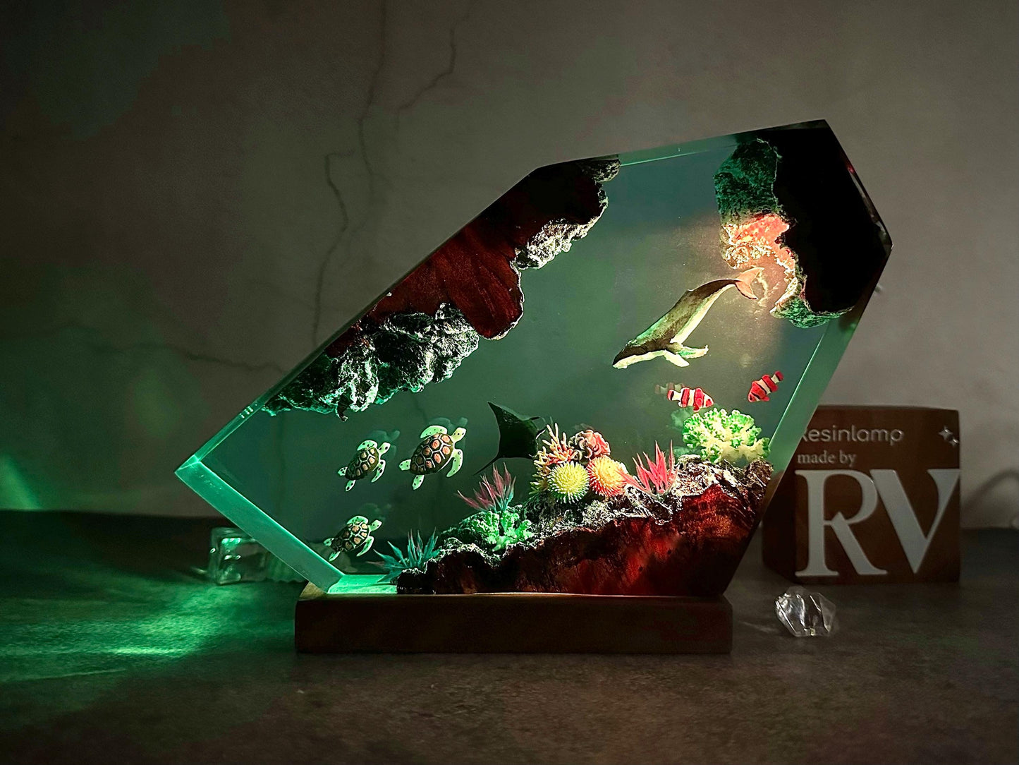 Turquoise Tropical Fish Ocean Epoxy Lamp – LY160