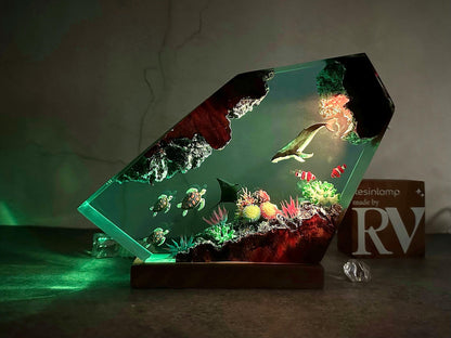 Turquoise Tropical Fish Ocean Epoxy Lamp – LY160