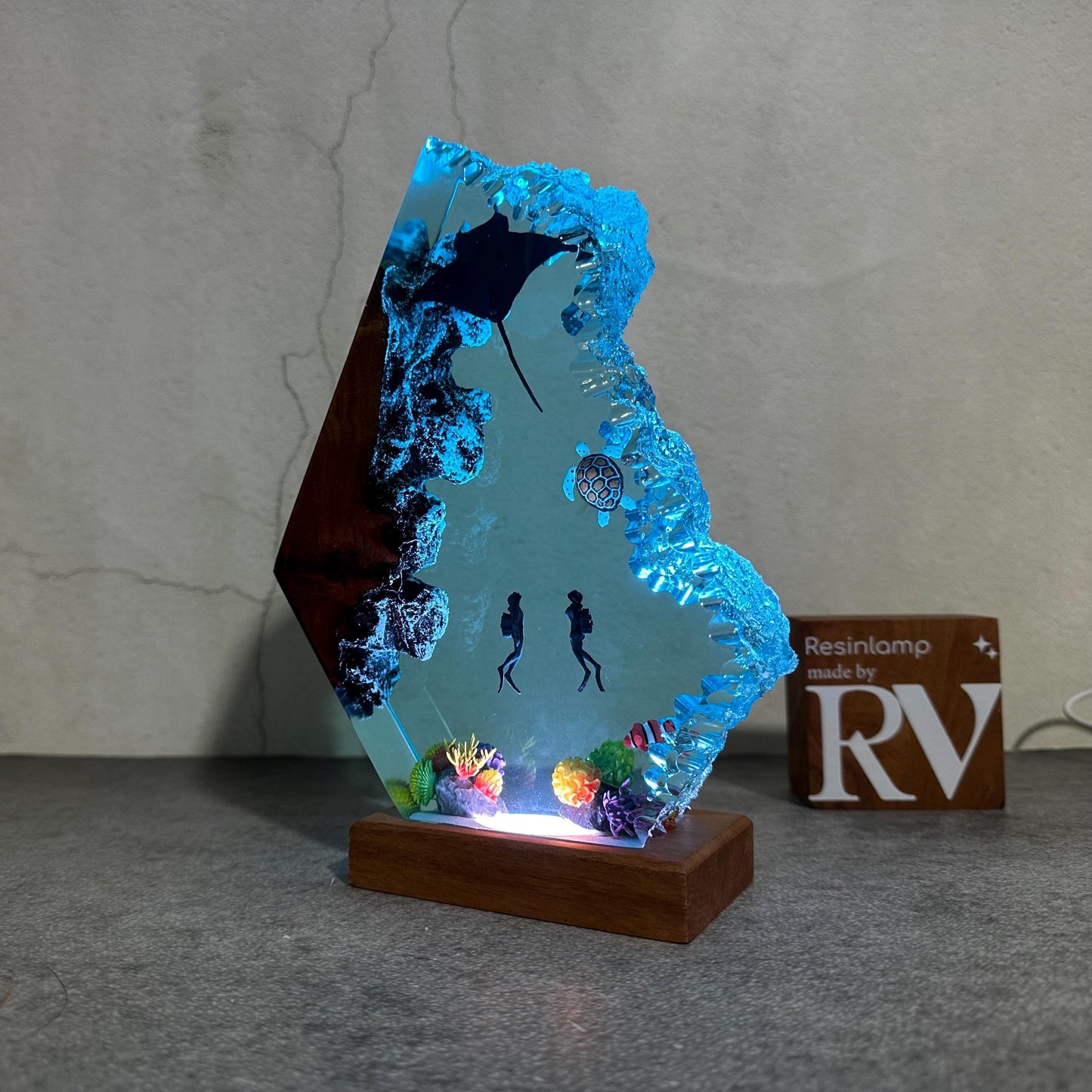 Blue Ocean Epoxy Lamp LY001-1