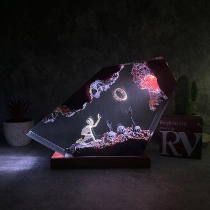 Red Snow Brown Glow Epoxy Lamp – LY167