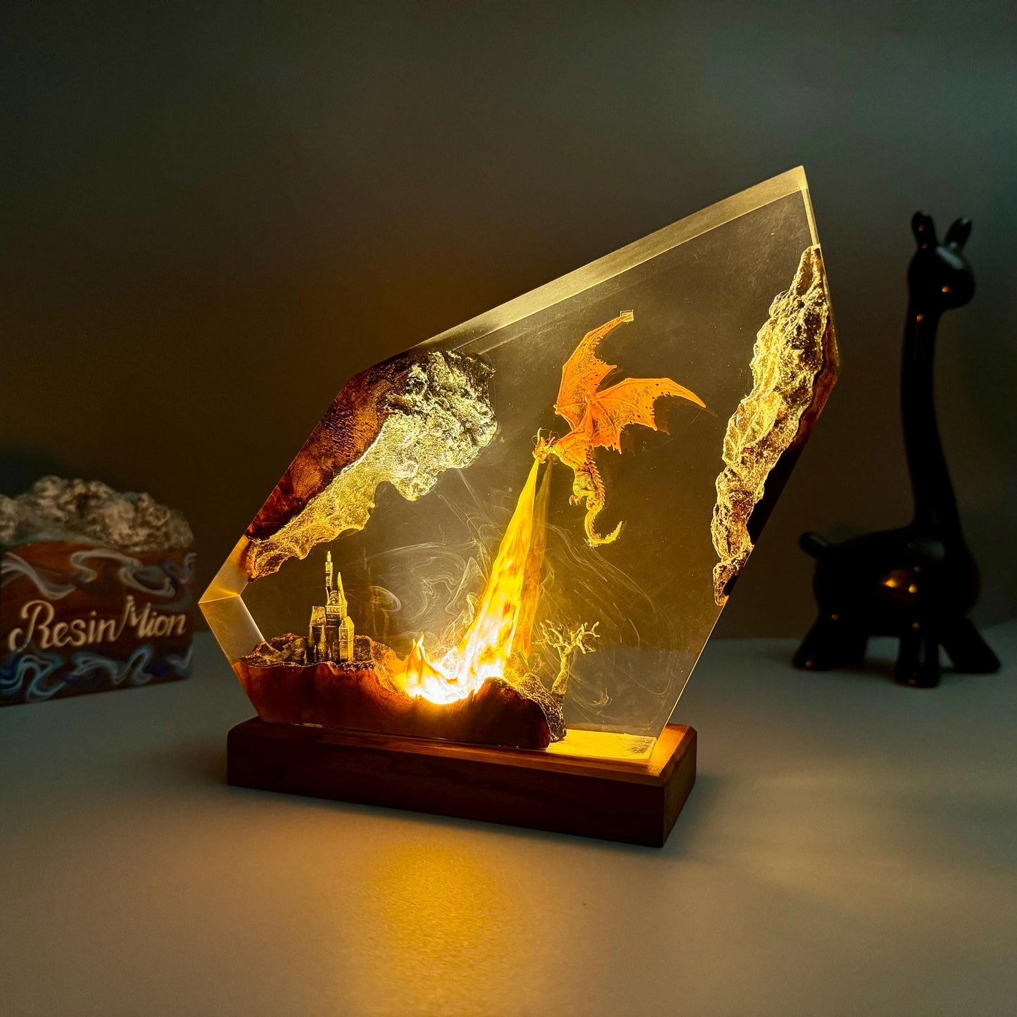 Golden Fire Dawn Epoxy Lamp – LY253