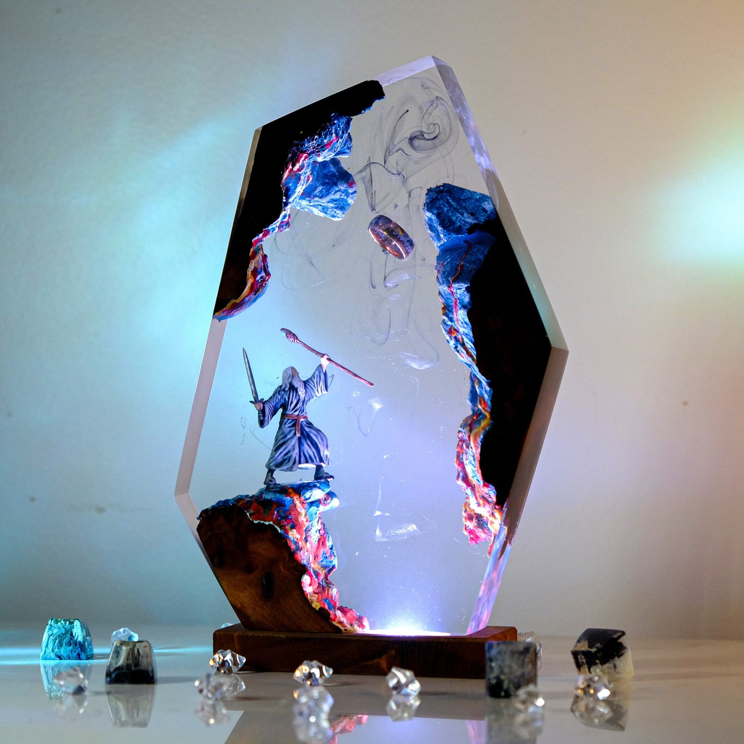 Aurora Ocean Glass Epoxy Lamp – LY452