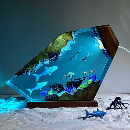 Predator Shark Ocean Epoxy Lamp – LY199