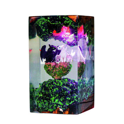 Toothless & Light Fury Epoxy Resin Lamp – Dragon Night Light Decor – LY471